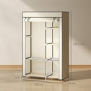 Armadio Portatile Guardaroba Salvaspazio 103x43x162.5 cm in Tessuto Non Tessuto Crema      