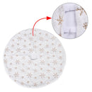 Gonna Copribase per Albero di Natale Ø80 cm in Peluche con Fiocchi di Neve Gold      