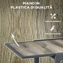 Tavolo da Giardino 80-160x80x75 cm Allungabile per 6 Persone in Plastica e Alluminio Beige      