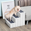 Scaletta per Cani 3 Gradini 40,5x44,5x38 cm in in Legno di Pino Bianco