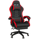 Sedia da Gaming Altezza Regolabile e Schienale Reclinabile 65x65x121-129 cm Nero e Rosso   