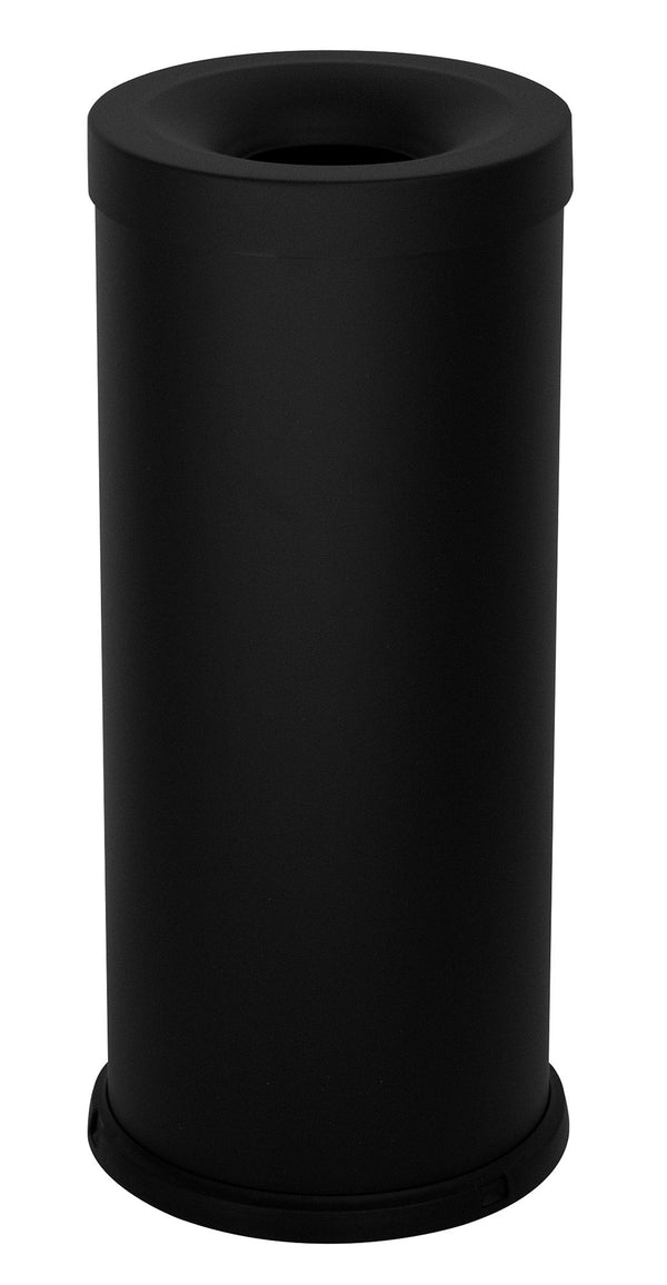 acquista Pattumiera Gettacarte Ø25xh60 cm Autoestinguente In Acciaio Verniciato Nero Seconda Scelta
