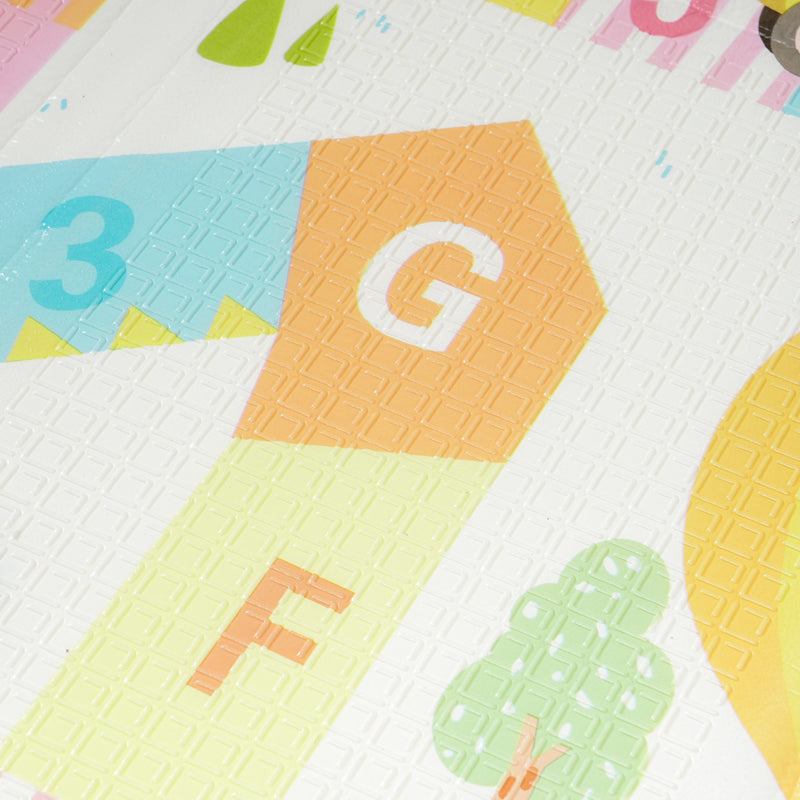 Tappeto per Bambini con Lettere 194x176,5x1,5 cm Superficie Impermeabile in XPE Multicolore      