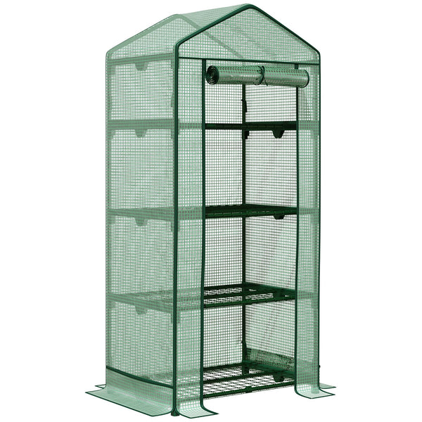 Serra da Giardino 4 Ripiani 69x49x158 cm in Acciaio Verde prezzo