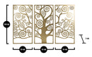 Pannello Albero della Vita Oro Set 3Pz 165x2x110 cm in Ferro Oro
