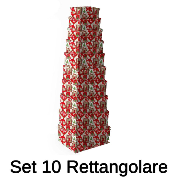 Set 10 Scatole Rettangolari in cartone sconto