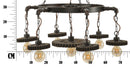 Lampadario Ingranaggio Ø85x30 cm in Ferro