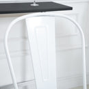 Set 4 Sgabelli da Bar Stile Industriale Schienale Rimovibile 44x53x116 cm in Metallo Bianco
