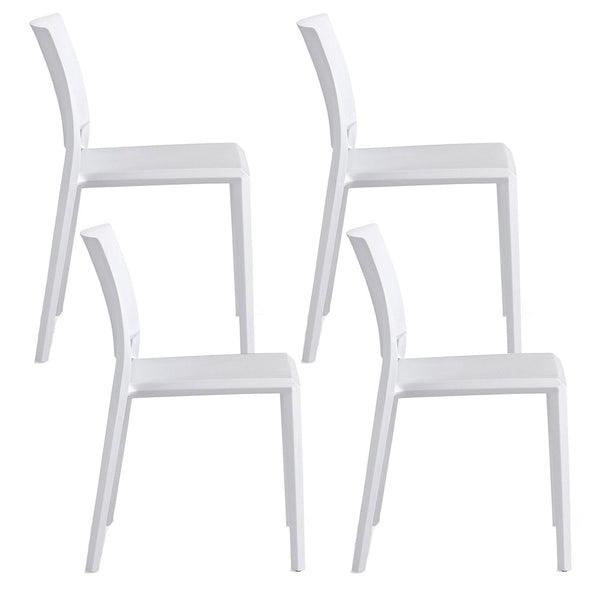 Set 4 Sedie Impilabili 82x45x53 cm in Polipropilene e Fibra di Vetro Megan Bianco online