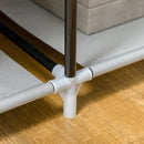 Armadio Guardaroba da Campeggio 103x43x162,5 cm 6 Ripiani Aperti e un Appendino in Tessuto non Tessuto Grigio