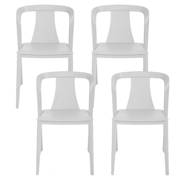 Set 4 Sedie Impilabili 78x55x50 cm in Polipropilene e Fibra di Vetro Alba Bianco acquista