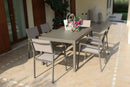 Tavolo Milo 150x90x74 h cm in Alluminio Taupe