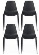 Set 4 Sedie 49x48,5xH88 cm in Polipropilene Frida Nero