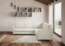 Divano Angolare 5 Posti 241x241x85 cm Karay in Tessuto Latte