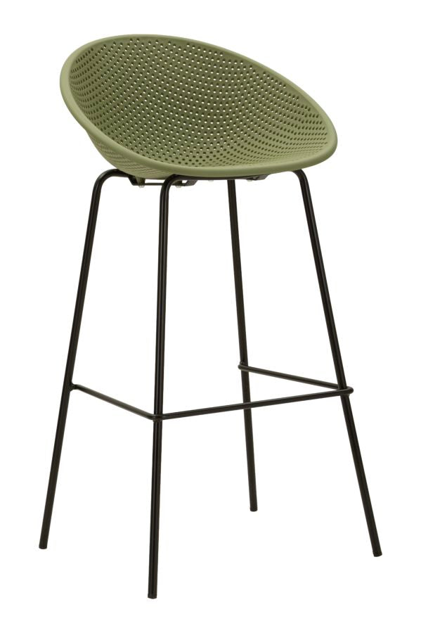 Sgabello Bar Ibiza Verde Set 2 Pz 50x50x98 cm in Polipropilene e Metallo Verde e Nero acquista