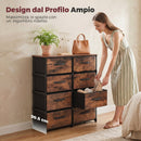 Cassettiera 8 Cassetti Stile Industriale 84,5x30,5x100 cm in Metallo e Legno Marrone Rustico      