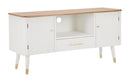 Mobile TV Matera 117x60x40 cm in Legno MDF e Ferro Bianco/Marrone