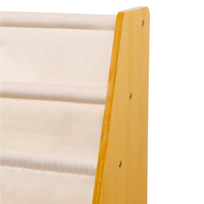 Libreria Montessoriana per Bambini Portalibri 4 livelli in Legno e Tessuto