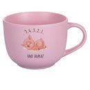 Tazza Ø11,5x9 cm in New Bone China VdE Tivoli 1996 Lazy "5-4-3-2-1 and repeat"