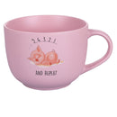 Tazza Ø11,5x9 cm in New Bone China VdE Tivoli 1996 Lazy "5-4-3-2-1 and repeat"