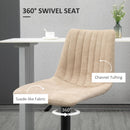 Set 2 Sgabelli Bar 47,5x57,5x95-116 cm con Schienale e Poggiapiedi in Poliestere Marrone Chiaro