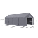 Tendostruttura da Giardino 7,95x3,95m in Acciaio e PVC Grigio