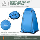 Tenda da Doccia Pop Up Impermeabile 126x124x189 cm con Porta a Cerniera Blu   