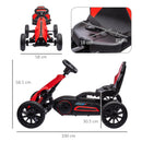 Go Kart a Pedali per Bambini 100x58x58,5 cm Ruote in EVA Rosso Nero