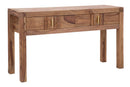 Console Elegant Sheesham 132x40x76 cm Legno e Ferro Naturale e Oro