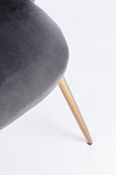 Set 4 Sedie 49x55x77h cm Tanya Velluto Grigio Scuro 