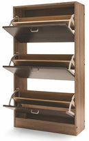 Scarpiera 3 Scomparti in MDF 63x24x115 cm Soriani Marrone Chiaro e Scuro