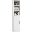 Mobile da Bagno a Colonna 40x35x180 cm con 2 Armadietti in Legno Bianco  