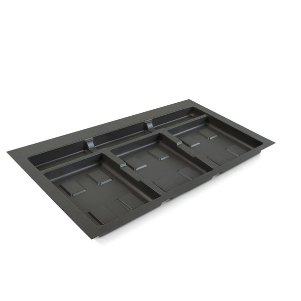 prezzo Base 3 Posti per Pattumiera Differenziata per Cassetti Cucina 80 cm in Plastica Emuca Grigio