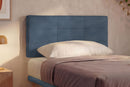 Letto 1 Piazza e Mezza con Rete Rivestita Microfibra Blu Tessis Testata Square Varie Misure