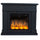 Camino Elettrico da Pavimento 109x102x21,5 cm Effetto Fiamma 1500W Sined Lipari Grigio
