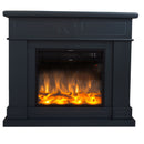 Camino Elettrico da Pavimento 109x102x21,5 cm Effetto Fiamma 1500W Sined Lipari Grigio