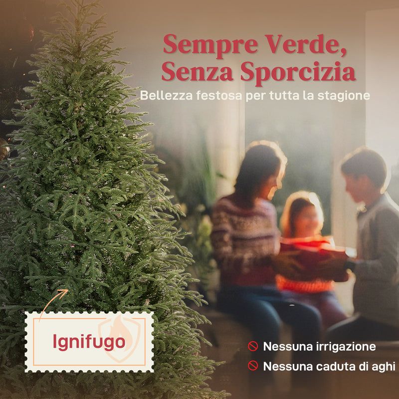 Albero di Natale Artificiale 210 cm 2942 Rami Realistici Base in Metallo Verde      