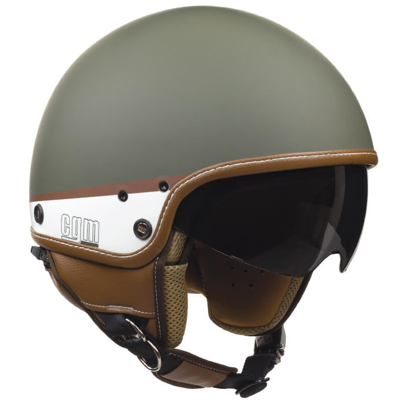 Casco Demi-Jet per Scooter CGM Granada 105G Verde Opaco Varie Misure