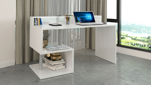 online Scrivania a Giorno 140x60x92,5 cm Esse Bianco Lucido