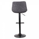 Set 2 Sgabelli 50x44x58/78 cm in Similpelle Base Nera Grigio