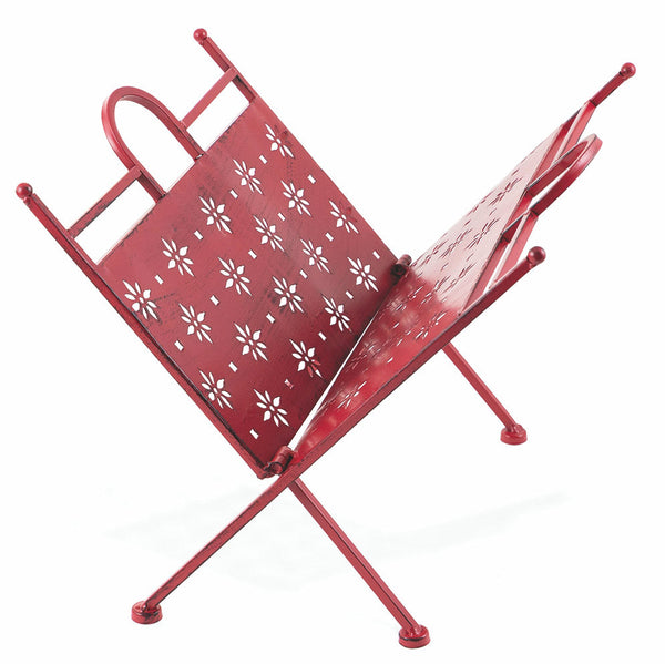 Portariviste Pieghevole in Ferro Battuto 34x34x33 cm Soriani Rosso online