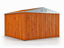 Casetta Box da Giardino in Lamiera di Acciaio Porta Utensili 327x307x217 cm Enaudi Legno