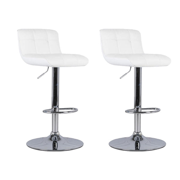 acquista Set 2 Sgabelli Bar 36x38,5xH83/98 cm in Similpelle Kurt Bianco