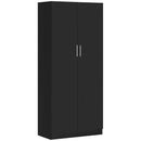 Armadio 2 Ante 4 Ripiani  80x40x180 cm in Legno MDF Nero