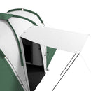 Tenda da Campeggio 555x225x190 cm per 4-6 Persone con 2 Camere Grigio e Verde   