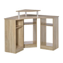 Scrivania Angolare Porta PC 90x90x83,5 cm Legno Truciolato Rovere