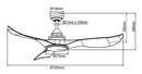 Ventilatore da Soffitto con 3 Pale in Abs Ø132 cm 5 Velocità Martec Wave Nero
