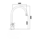 Rubinetto Cucina Miscelatore Doppio Comando Lavello Canna Tonda in Ottone Paini Trixi Satinato