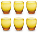 Set 6 Bicchieri Ø7,3x10 cm in Vetro Soffiato Villa d'Este Home Tivoli Acapulco Gialli