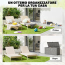 Baule da Giardino 106,5x43x54,5 cm Capacità 227L con Chiusura a Chiave in Resina Impermeabile e Anti UV Grigio      